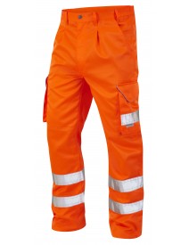 Leo Bideford Class 1 Orange Polycotton Cargo Trousers - Regular